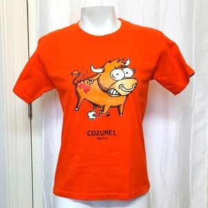 Cozumel Cartoon Bull T-Shirt